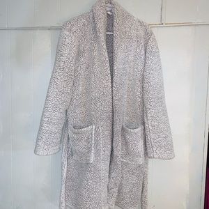 Fuzzy robe. Gray-blue color